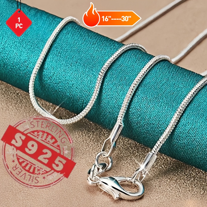 Women's 925 Silver Snake Chain Necklace — Elegant Gift
